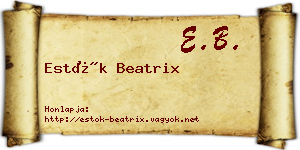 Estók Beatrix névjegykártya