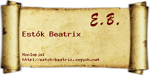 Estók Beatrix névjegykártya