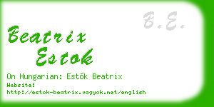 beatrix estok business card