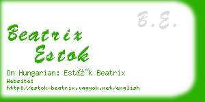 beatrix estok business card